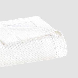 Luxury Oversized Cotton Knitted Blanket Queen Sized White